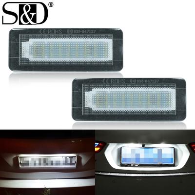 2 stk Bil LED-nummer Bakgrunnslys Lampe Nummerskiltlys Canbus For Mercedes-Benz Smart fortwo Coupe Cabriolet 450 451 W450 W453