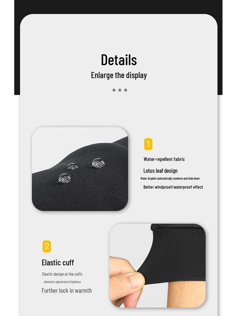 Odblaskowe Ciepłe Flanelowe Wodoodporne Rękawice do Roweru i Nart z Funkcją Ekranu Dotykowego