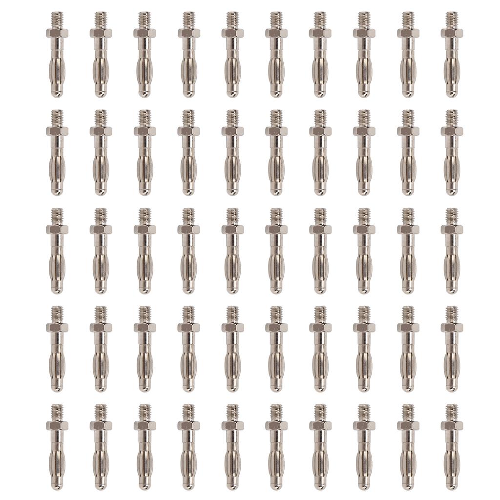 50Pcs Banana Plugs Hex Thread High Accuracy Good Transmission Performance Connectors Electronic Test Accessories