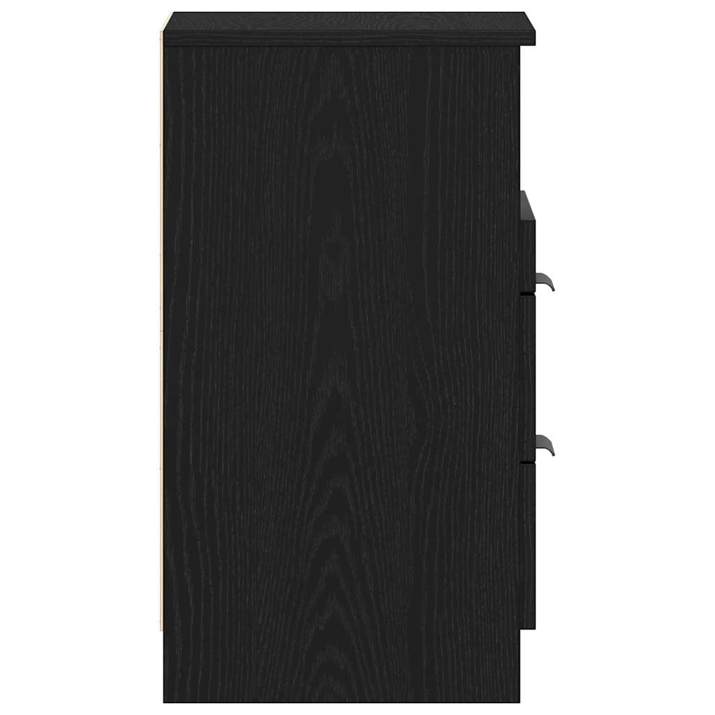 Nightstand Set of 2 Black Oak Effect 40 x 35 x 65 cm