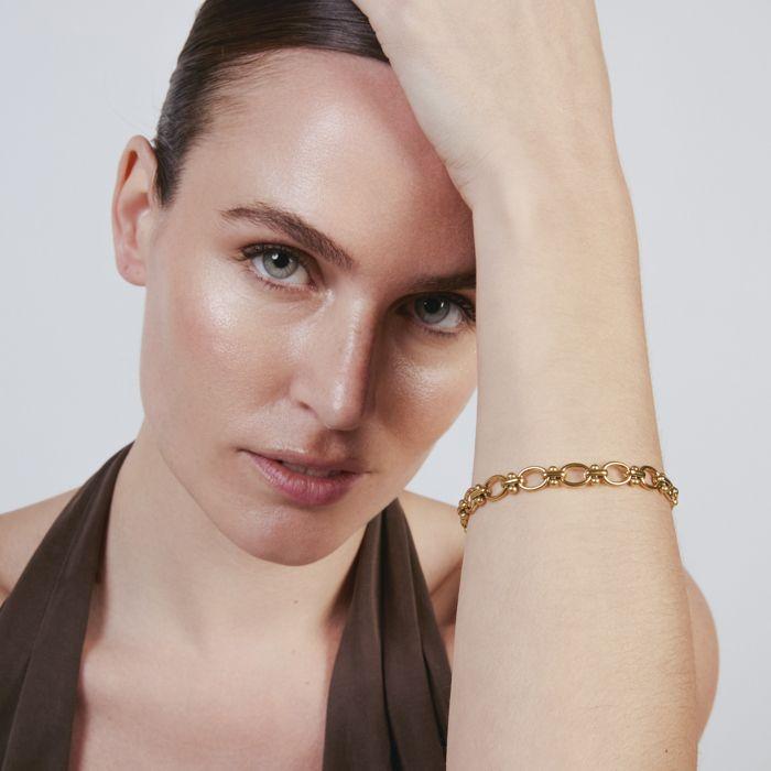 Bracelet - LUXENTER - Balil - Or jaune 18 carats - Turquoise - Acier doré