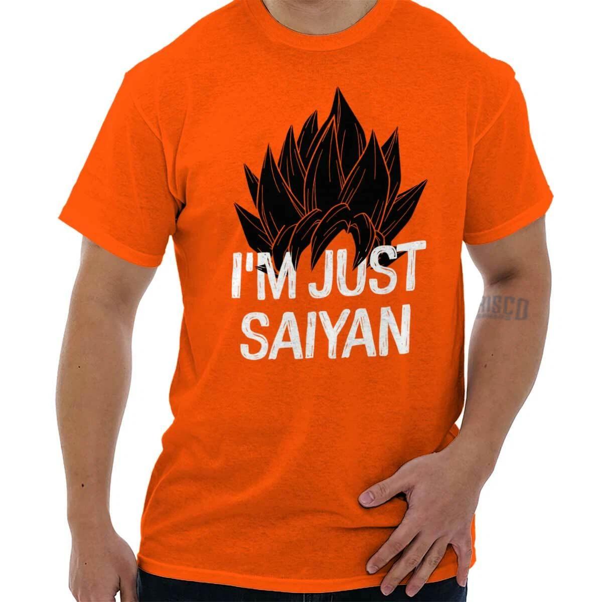 

Funny Anime Manga Pun I m Just Saiyan Joke Womens or Mens Crewneck 100% Cotton T-shirt Mens Tees Top Tee L