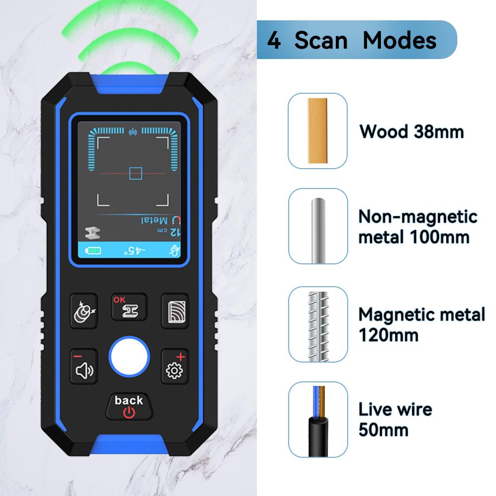 NOYAFA NF-518 Wall Scanner Metal Detector LCD Display Detect Metal Wood AC Live Wire Copper Multifunction Stud Finder