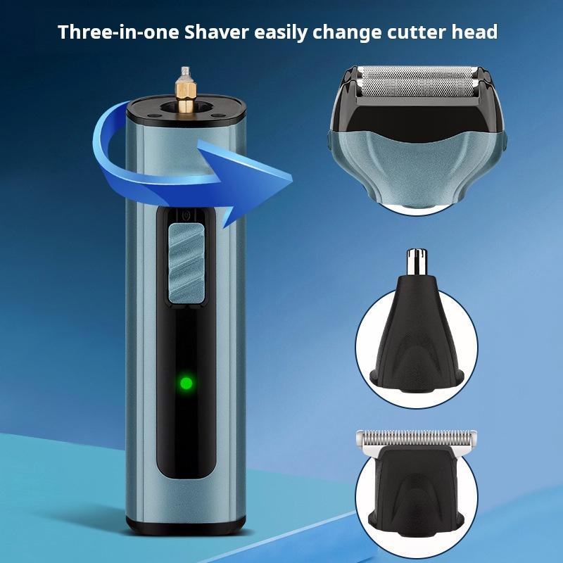 Three-In-One Multifunctional Hair Clipper Set USB Charging Nose Hair Trimmer Men's Electric Shaver