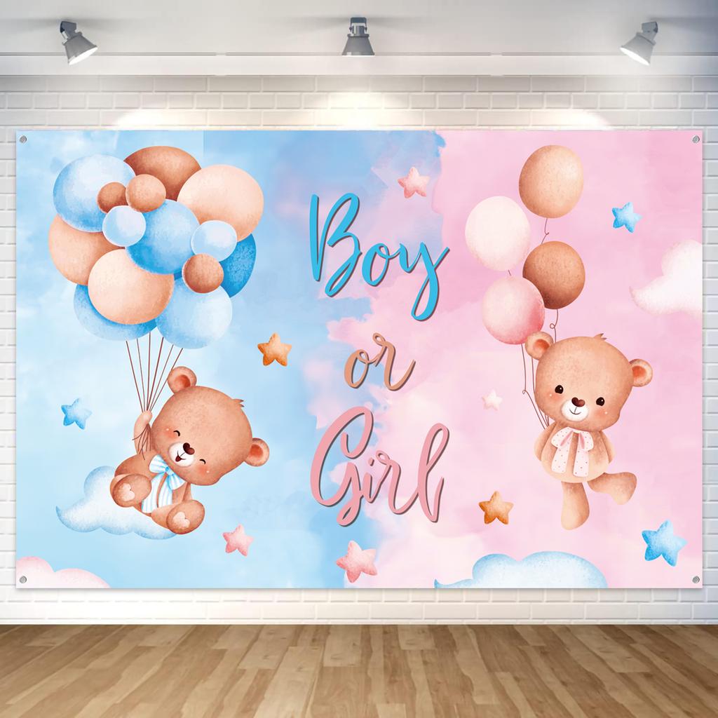 Gender Reveal Background  Gender Reveal Birthday Party Decor Kids Birthday Party Supplies Backdrop Boy Or Girl Baby Shower Decor