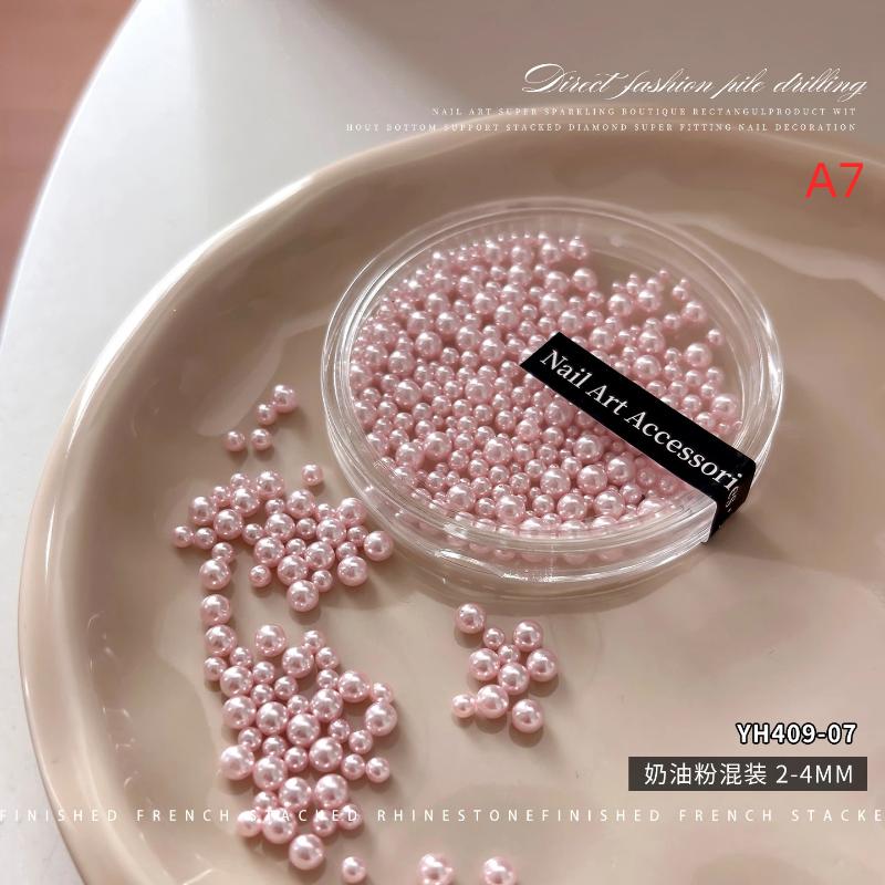 2-4mm Decorative Nail Pearls Resin Charms Stylish Beads for Creative Manicures