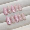 Simple manicure patch removable nail fake nail three-dimensional shell wearing nail gold line diamond 24 pieces