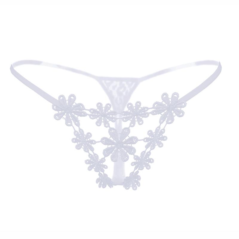 Damen-String mit Stickerei, ausgehöhlter Tanga, sexy Höschen mit niedriger Taille, 65