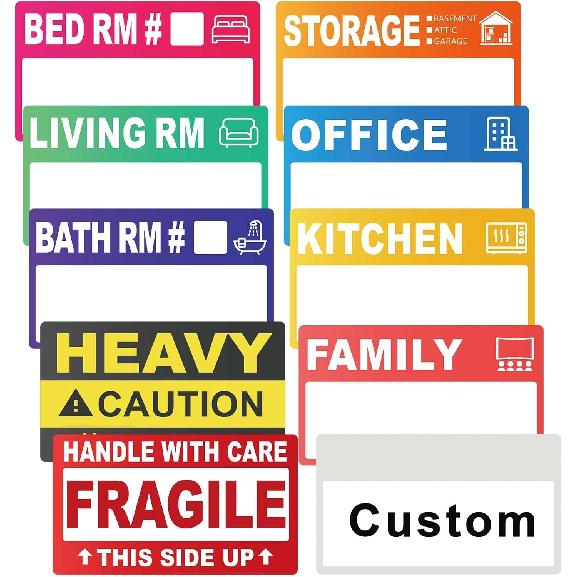440 Count 3.5" x 2" Large Home Moving Packing Labels for 3-4 Bedroom House, 10 Color Coded Moving Stickers for Boxes with Large Writable Area,
