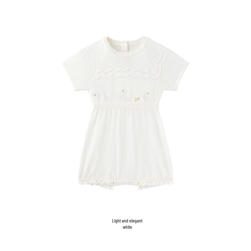 YEEHOO Baby Girls Silk Blend Short Sleeve Summer Romper