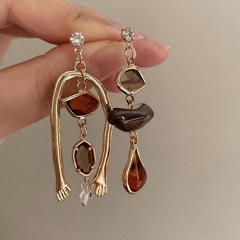 2026 New Arrival Luxury Elegant Bohemian Blue Zircon Enamel Hoop Earrings for Women Fashion Simple Geometry Party Jewelry Gifts