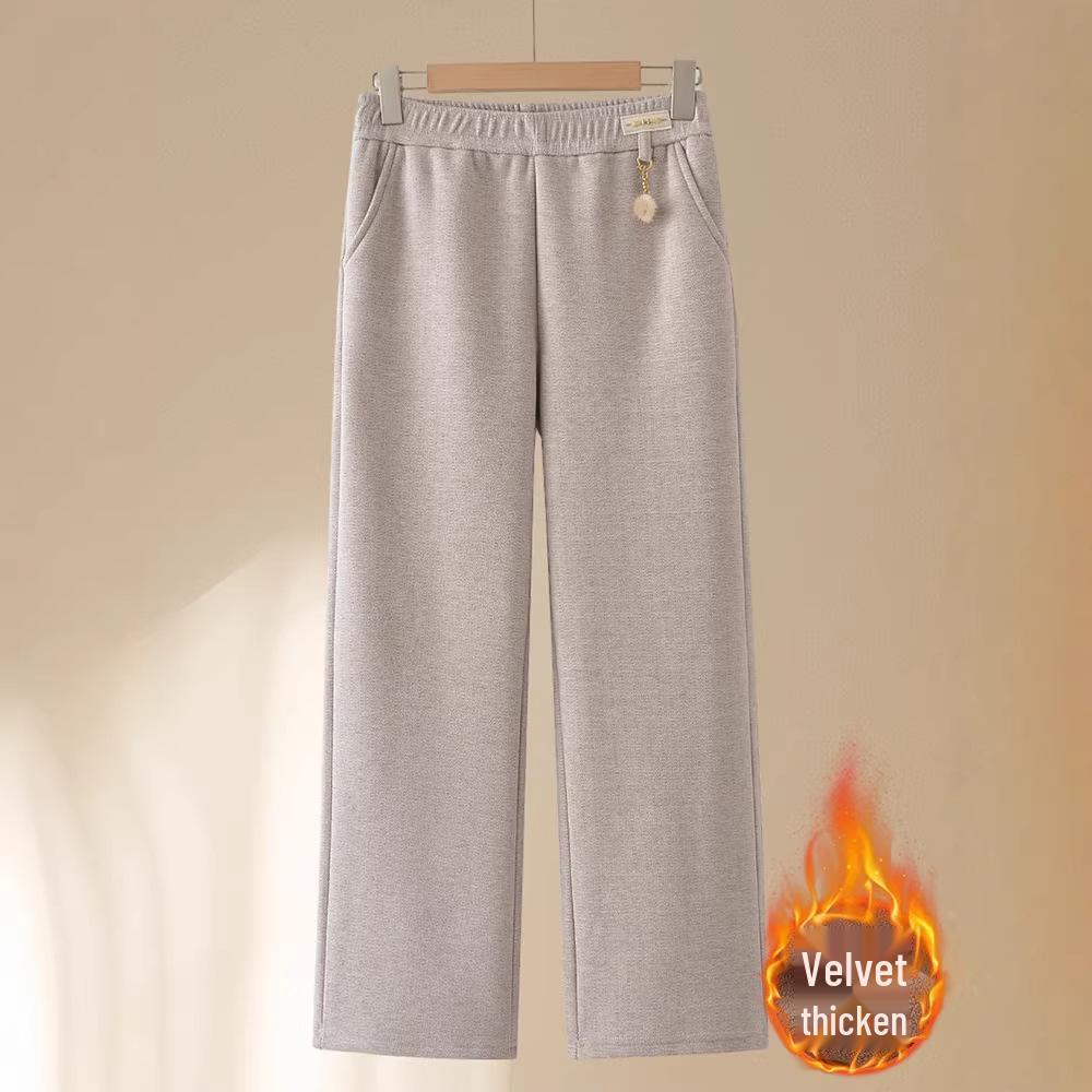 

Mom’s Fleece-Lined Straight-Leg Winter Trousers for Middle-Aged & Elderly Women 5XL (150-170 jin)