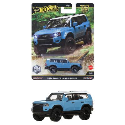 Hot Wheels Car Culture Off-Road 2024 Toyota Land Cruiser Voertuig Speelgoed, Blauw, JBK52, voor Leeftijden 3 en Hoger