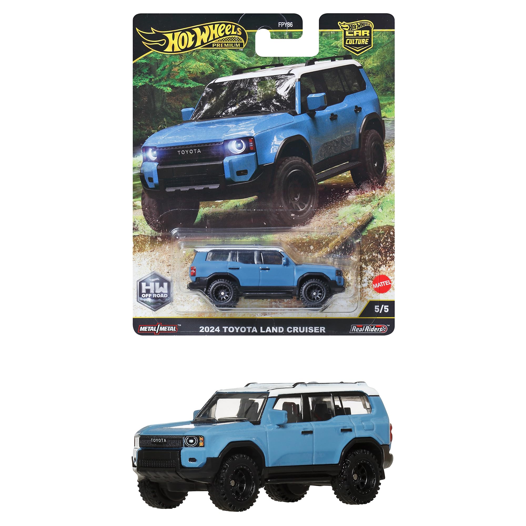 

Hot Wheels Car Culture 2024 Toyota Land Cruiser Vehicle for Ages 3 and Up Off-Road Toy, Blue, JBK52,