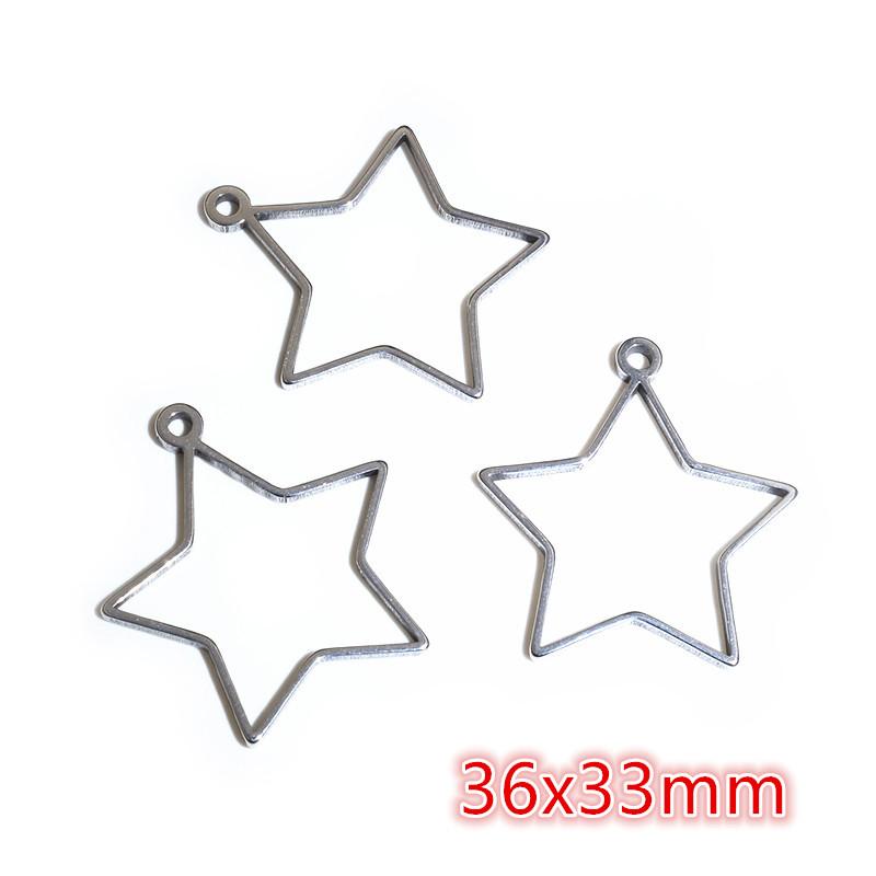 10pcs Oval Round Heart Moon Geometric Shape Stainless Steel Frame Bezel Rings For DIY Neckalce Pendant Charms Jewelry Makings