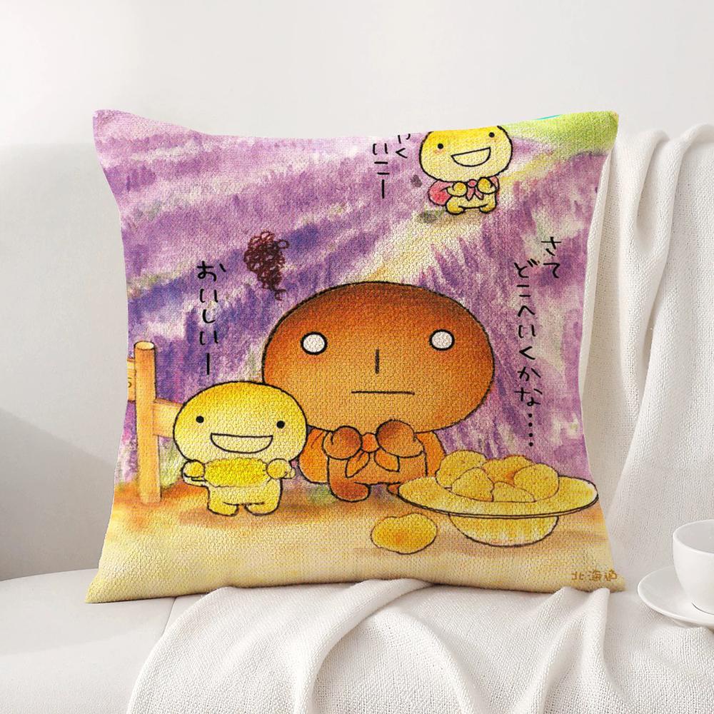 Japan Kawaii K-Kogepan Cushion Cover Summer Coolness Linen Fabric Double-Sided Printing Pillow Case Sofa Home Decor Gift