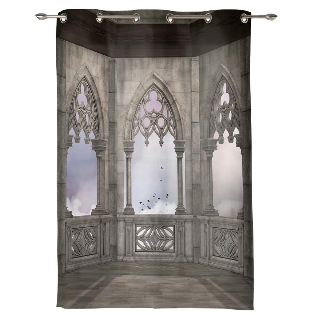 Gothic Vintage House Decorative Curtains for Bedroom Living Room Drapes Kitchen Children's Room Window Curtain Modern Home Decor