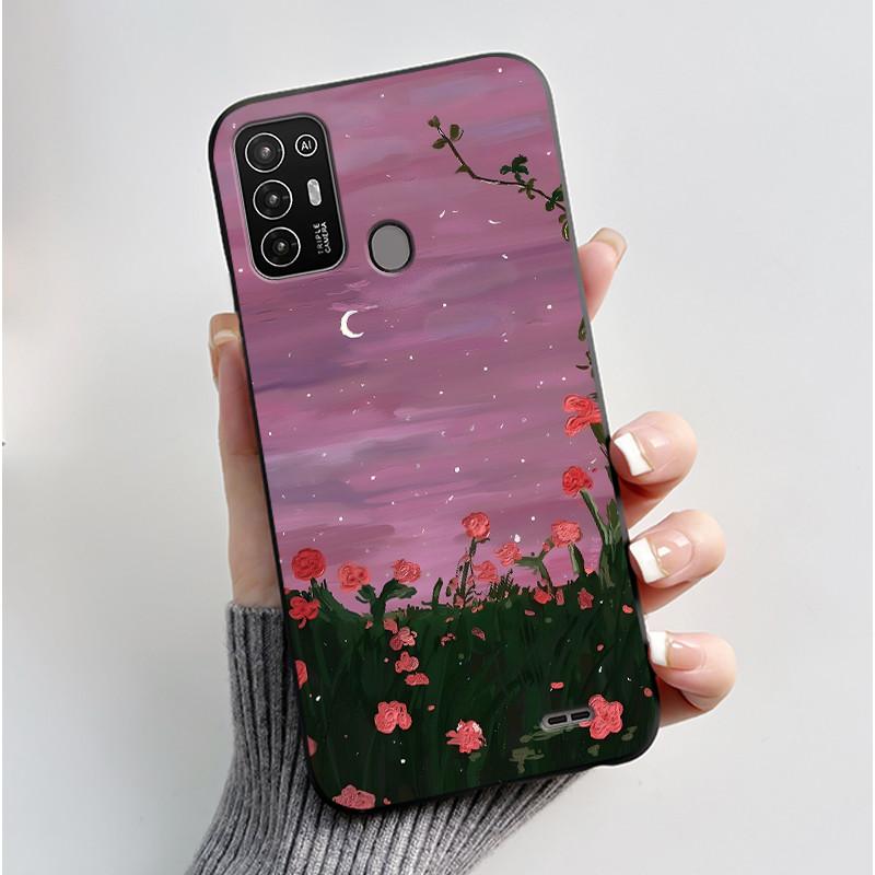 Hülle Für ZTE Blade A52 / A52 Lite Hülle Ästhetisch Niedliche Katze Astronaut Handyhülle Schwarze Weiche Silikon TPU Rückabdeckung Bumper Schale