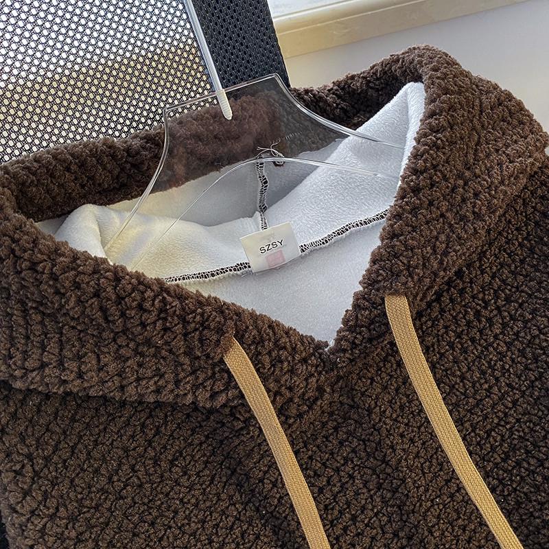 Men's American Style Winter Plaid Hoodie: Thickened, Plus Velvet, Trendy, High Quality