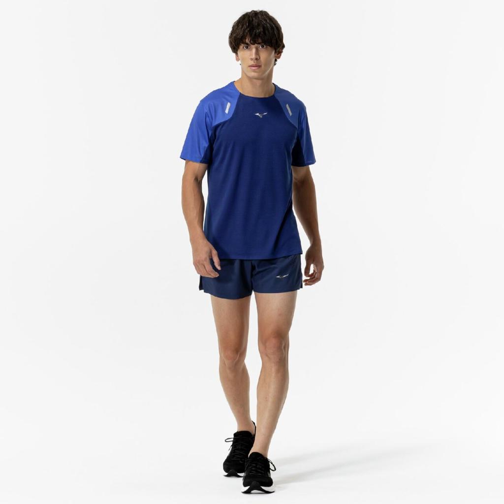 Dry Stretch Premium Running Shorts with Inner Lining, Quick-Drying, Men's, Estate Blue, Size M (J2MBC002)