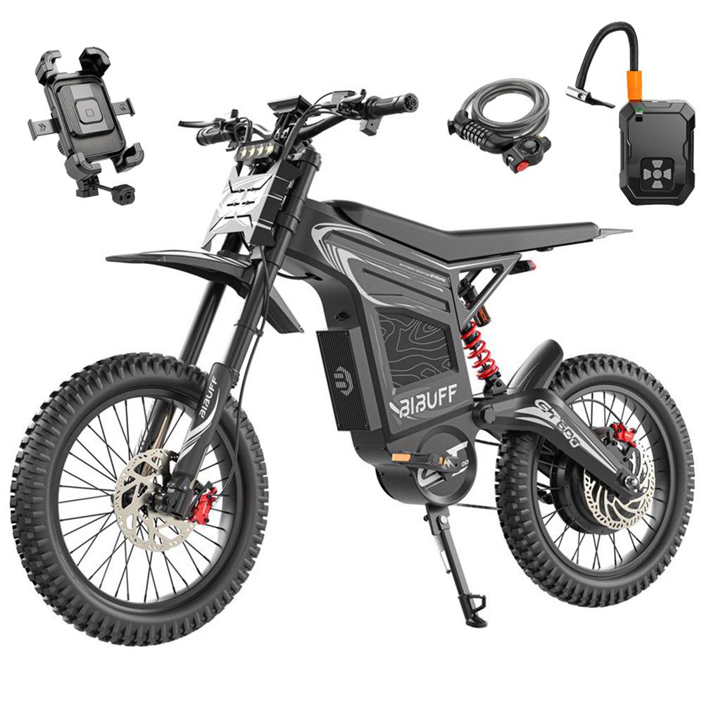 Bibuff GT600 Electric Off Road Bike 7500W Peak Motor 19" Tire Electric Mountain Bicycle 72V 30Ah Hydraulic Brakes Top Speed 80Km/h Grey