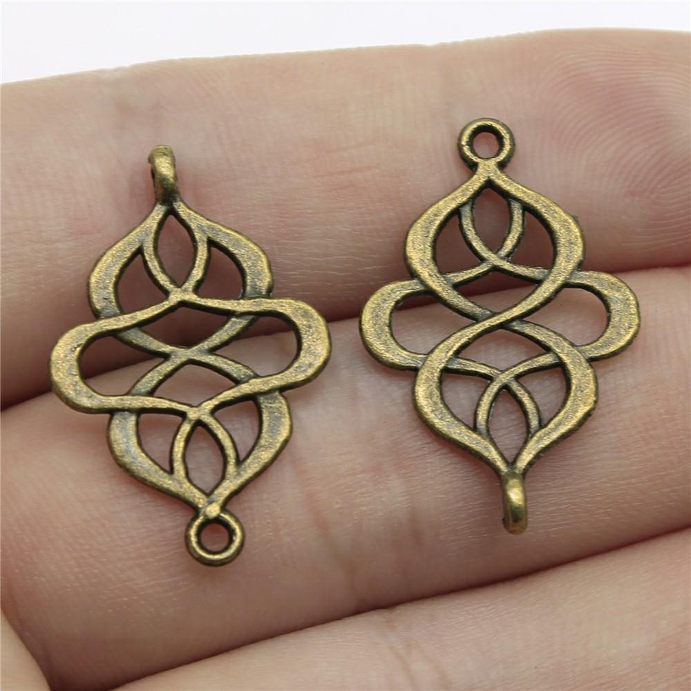 20pcs Connector Charms For Jewelry Making DIY Handmade Craft Necklace Bracelet Earring Making Vintage Antique Bronze Color