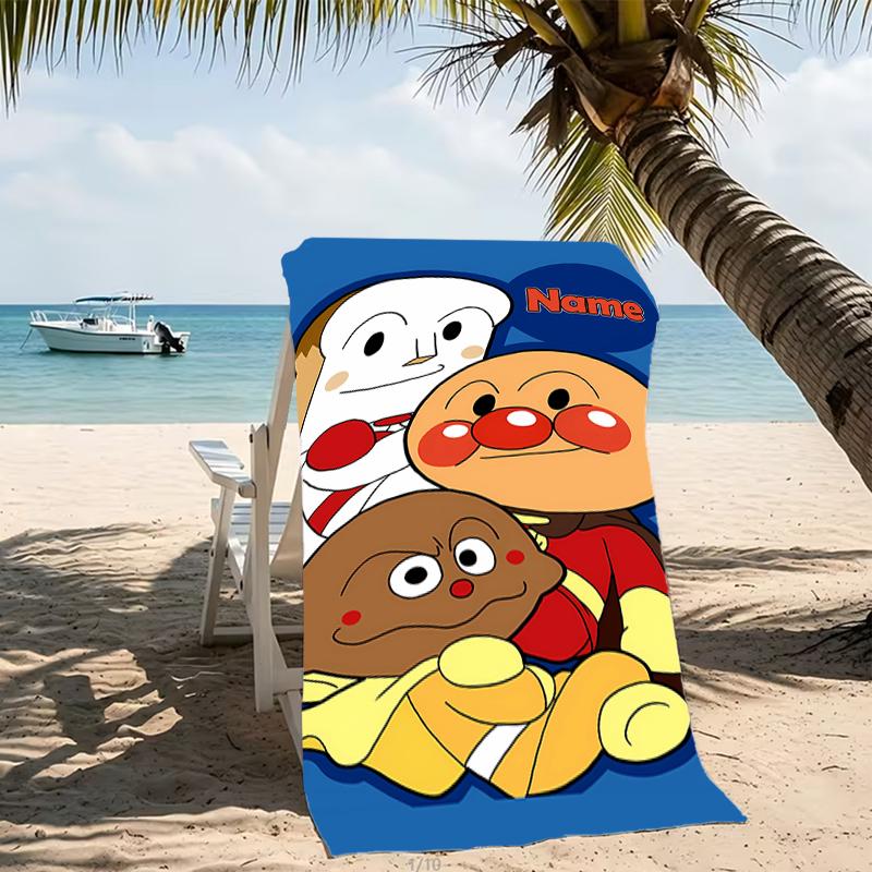 Customizable Personalized Beach Towels Anpanman Themed designs.Suitable for the Beach, Yoga, Sports;ideal As Beach Accessories