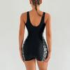 1011 new one-piece swimsuit printed splicing conservative sports tight European and American swimsuit women