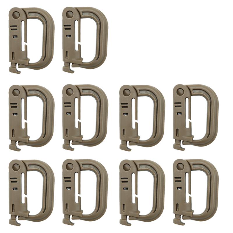 Tactical D Locking Ring Buckle Outdoor MOLLE Carabiner Plastic Clip Snap Type Tactical Vest Bag Connection Point Fastener
