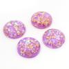 20mm 10 Stück/Los Neue Mode Mixfarbe Eingearbeitete Metallfolie Flache Rückseite Harz Cabochons Cameo