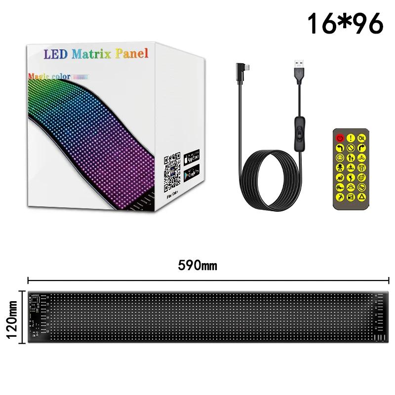 LED Flexible Rolling Advertising Sign Matrix Pixel Panel Car Sign RGB Bluetooth APP Pattern Animation Logo Display Overlength
