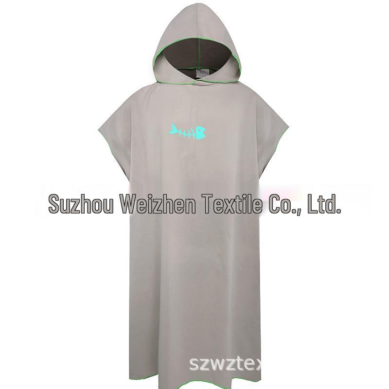 פונצ'ו חוף פליז דו-צדדי: חלוק מגבת לביש לחוף הים ולצלילה.