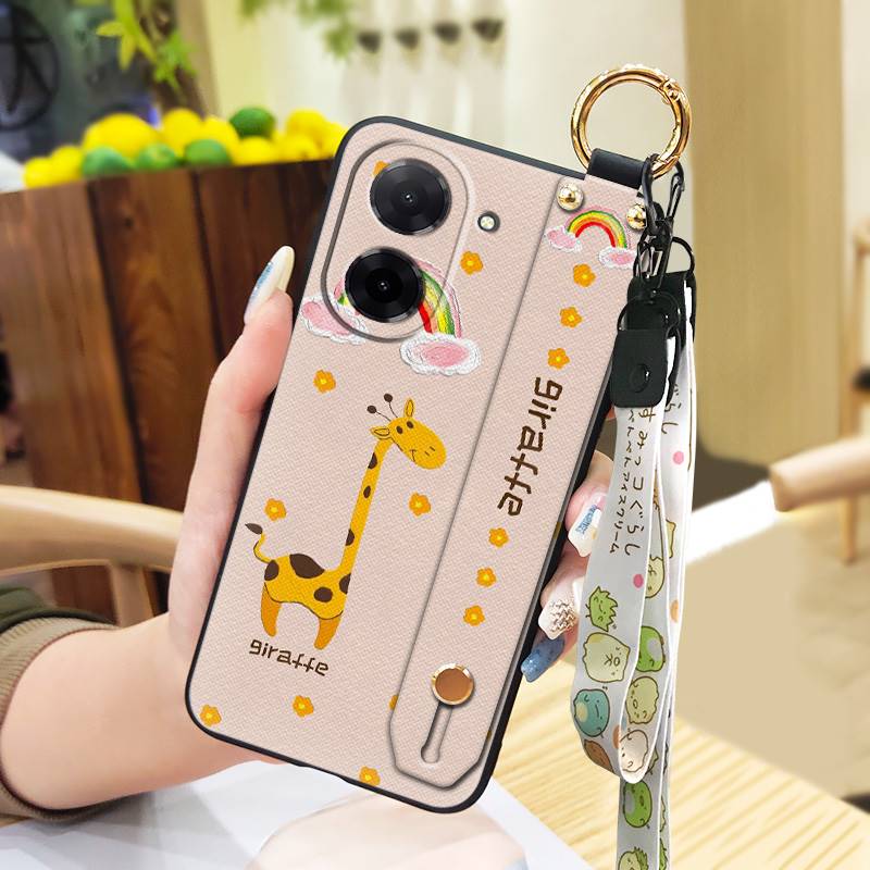 Wrist Strap Fashion Design Phone Case For Redmi A5 4G/Xiaomi Poco C71 4G Durable Soft Case Lanyard Protective Silicone