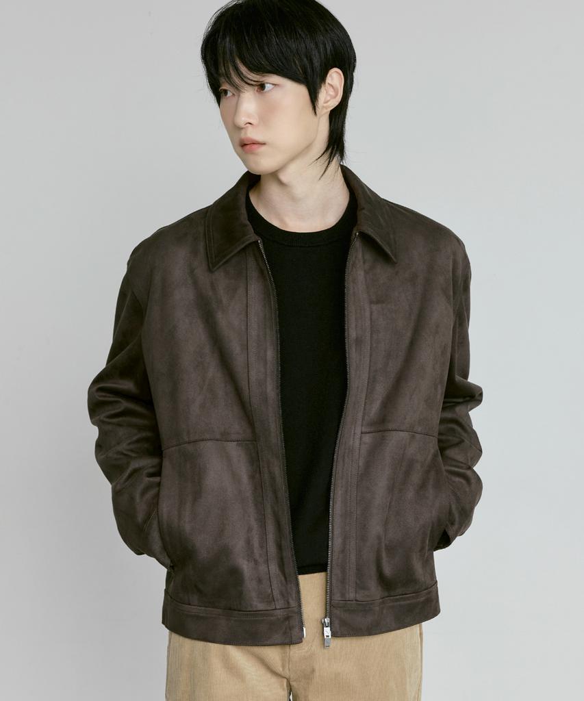 210Edit Men'S Vegan Suede Trucker Jacket [Charcoal]_Zg1Jp100