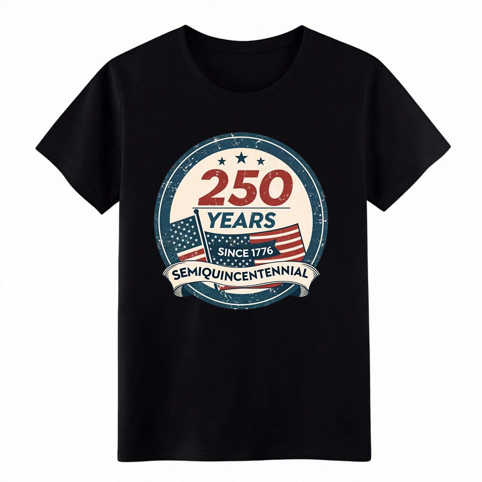 Vintage USA 250th Semiquincentennial Graphic T-Shirt-Patriotic Flag Unisex Tee 3XL