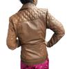 NOORA Womens  Brick Tan Colour Jacket | Cross Quilted Leather Jacket With Pocket & Multi Zip | Stylish Fashion Jacket | Biker Jacket | Western Style .