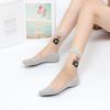 5 Pairs of Women's Summer Thin Cotton Bottom Non Slip Durable Crystal Silk Transparent Mid Tube Socks