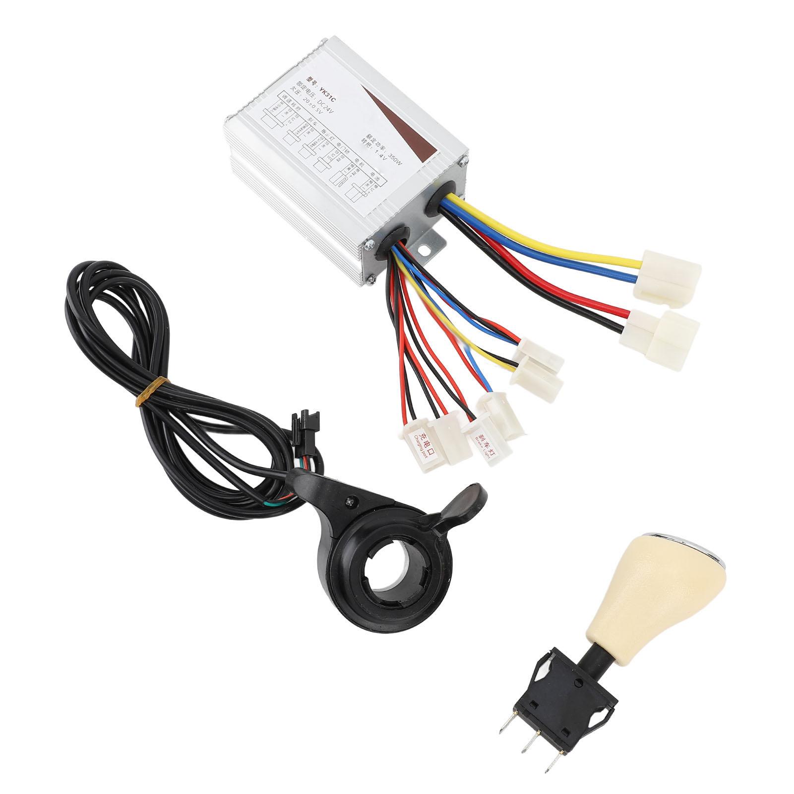 

Electric Bike Controller Kit 24V 350W Motor Controller Thumb Throttle with Reverse Forward Stop Switch for Electric Tricycle Motorcycle Modification