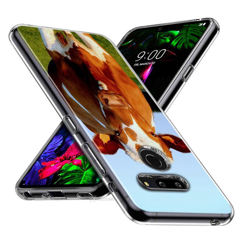 Cute Animal Cow For LG V60 V50S V50 G8X G8S G8 G7 ThinQ 5G K61 K51S K41S K30 K20 Q60 Q9 Soft Phone Case
