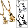 Punk Rock Stainless Steel Mens Boys Gift Boxing Glove Pendant Choker Necklace Chain