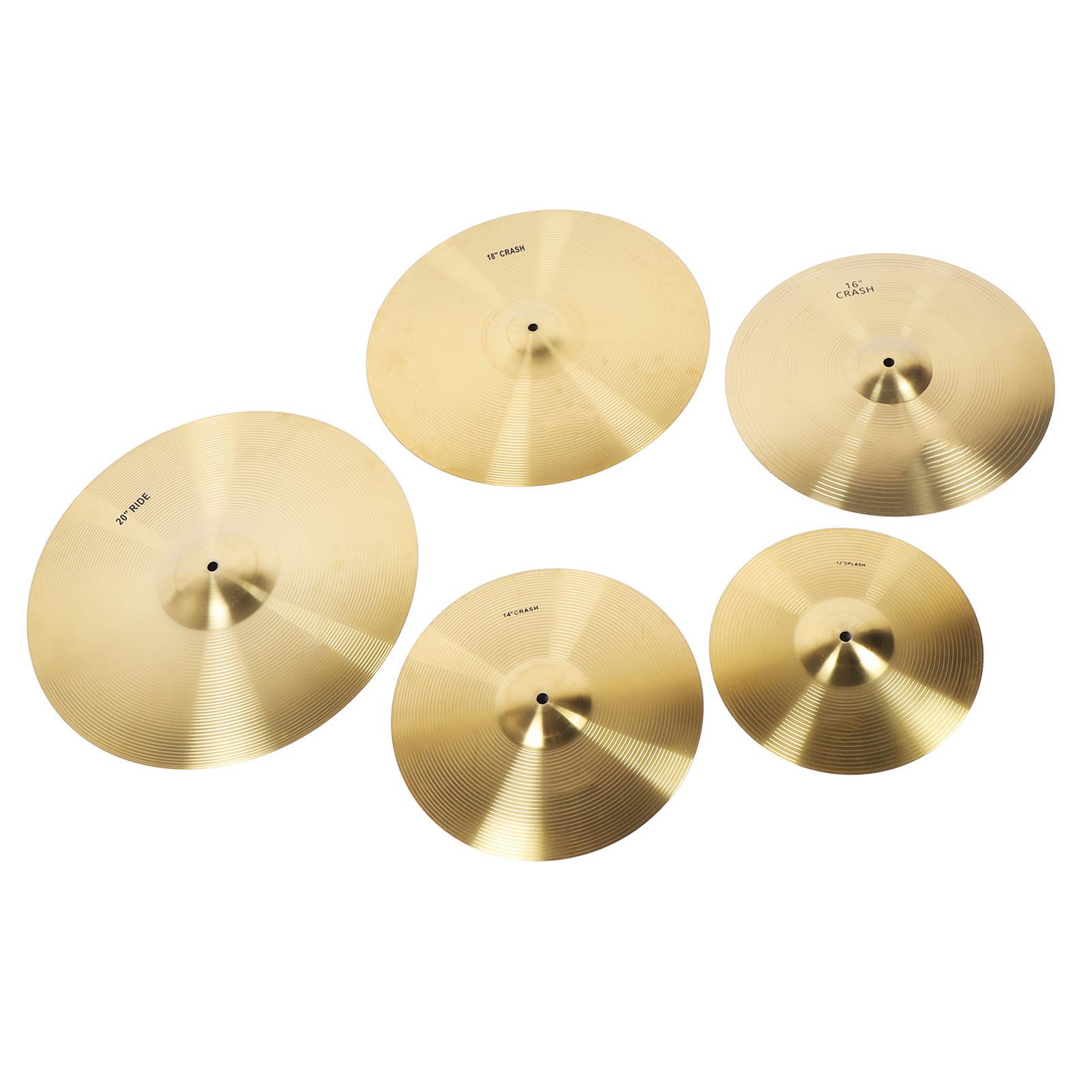 

Набор из 5 тарелок для барабанов 12 дюймов, 14 дюймов, 16 дюймов, 18 дюймов, 20 дюймов. Набор латунных классических тарелок для барабанов с подкладками и