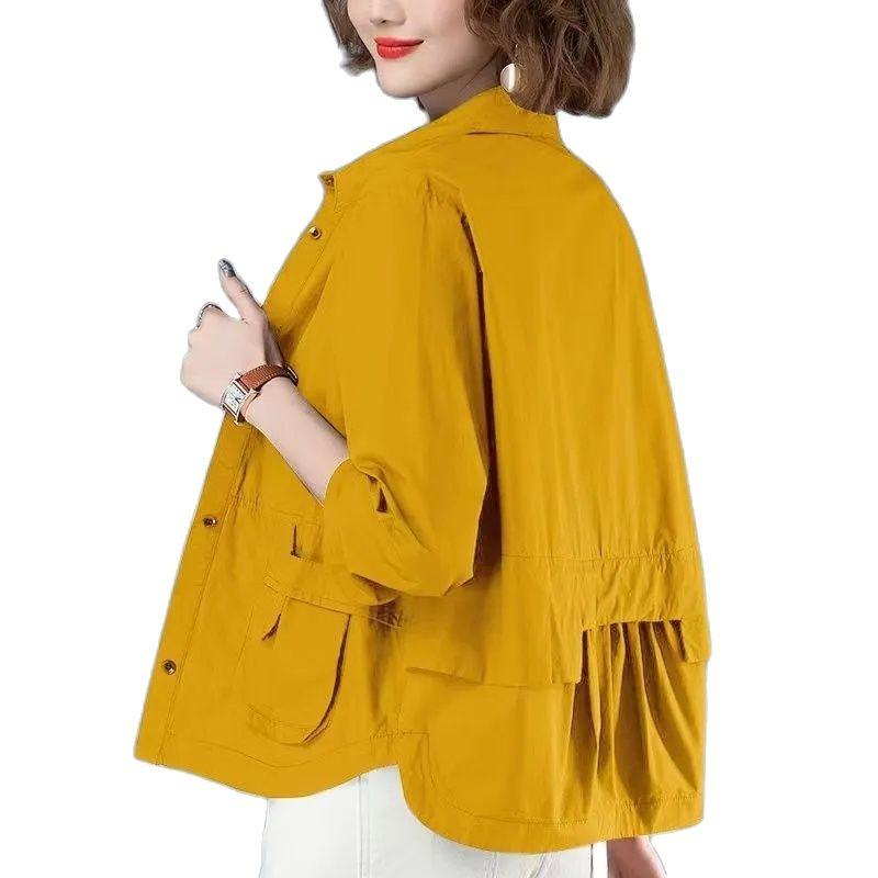 Tenký krátký kabát Dámská móda Ležérní Cardigan Košile Větrovka Dámská bunda Outwear