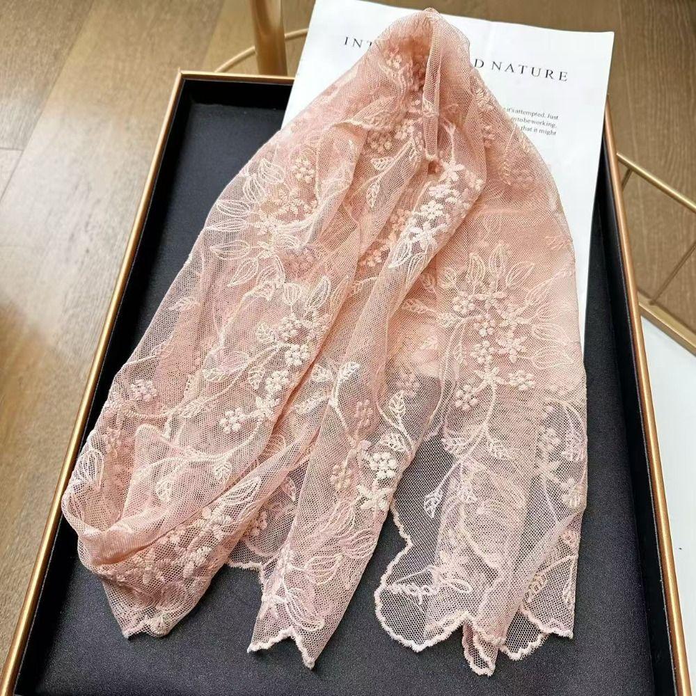 Lightweight Sunscreen Shawl Breathable Mesh Silk Scarf Elegant Lace Scarf Spring