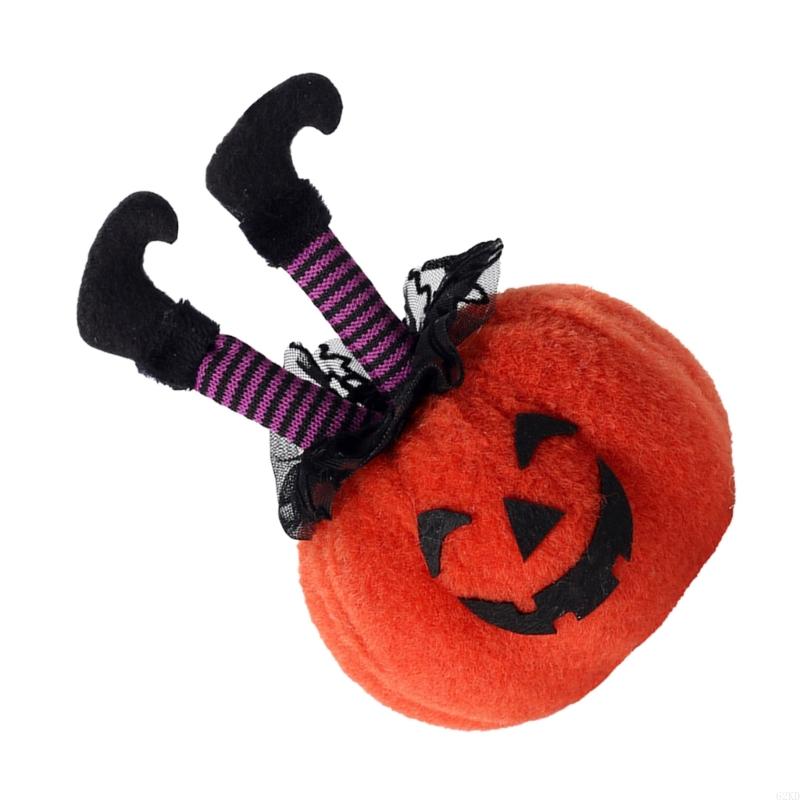 62KD Halloween Witches Legs Pumpkin Plush Figurine Festival Home Desktop Decors Gift