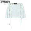 WTEMPO Girl's High Waist Double Drawstring Zipper Short Skirts Women's Solid All-match Pleated A-line Mini Skirts