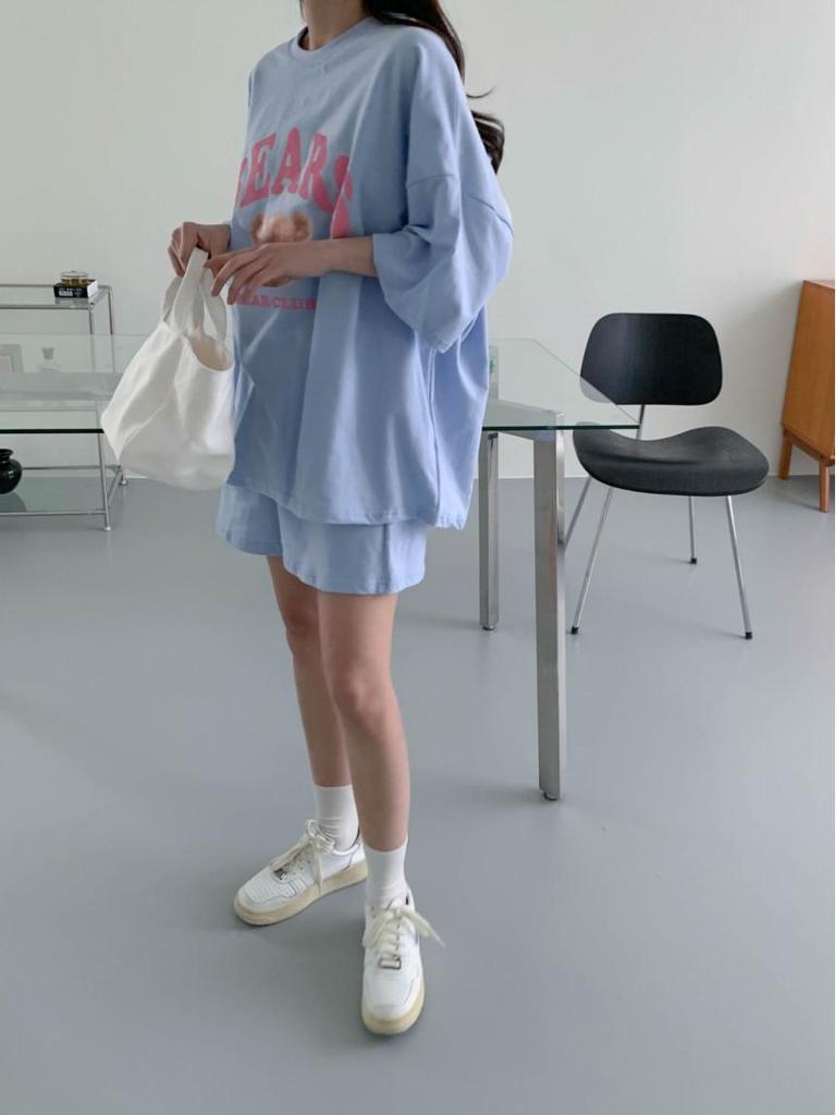 2024 Summer Women's Sporty Casual Short-Sleeved Shorts Set In Trendy Small Fragrance Style