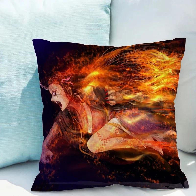 Poszewka na poduszkę x Demon Slayer Dekoracyjne poszewki na poduszki na poduszki Krzesła wypoczynkowe Dekoracja jesienna Poszewka na poduszkę Przytulanki poduszkowe