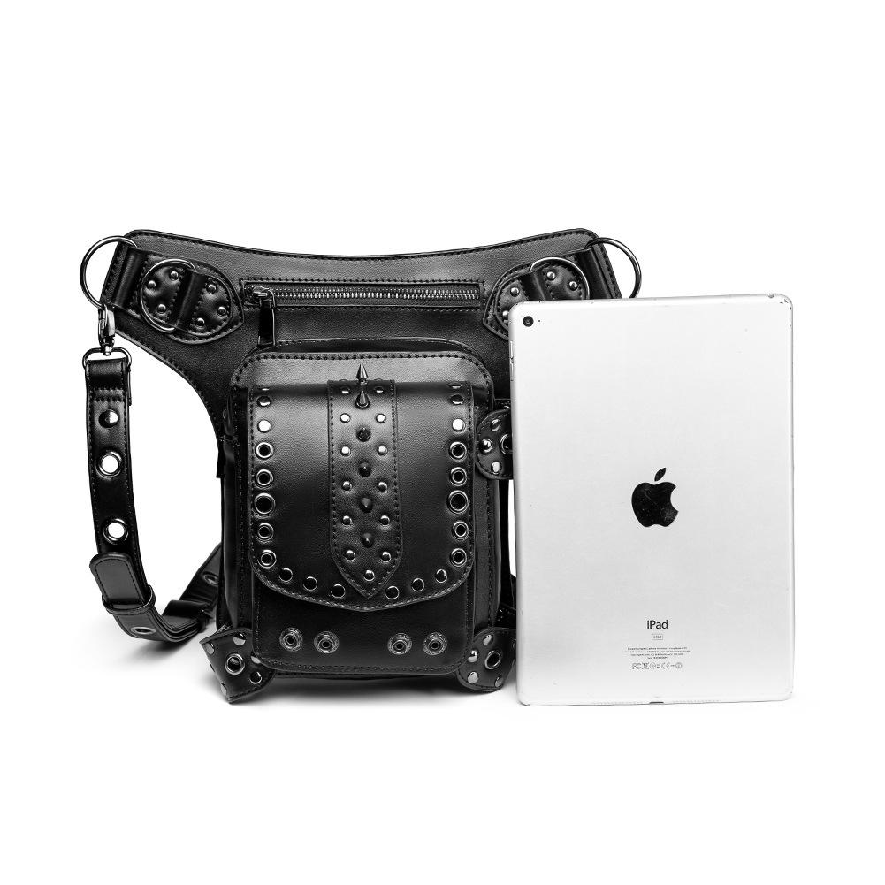 Bag Women, Punk Women'S One-Shoulder Oblique Span Bag Women, Outdoor Mobile Phone Trend Rivet Fanny Pack