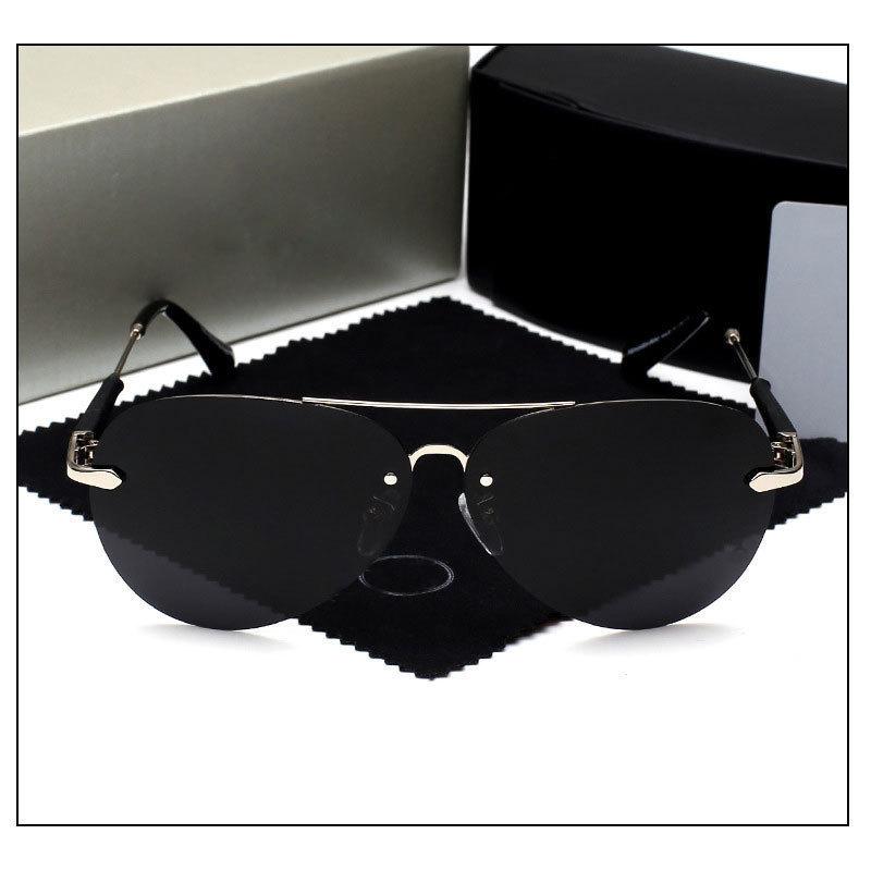 Polarized Sunglasses Men's Rimless Toad Glasses Sunglasses Driving Special Driving Glasses Metal Sunlight Glasses Women's Sunglasses