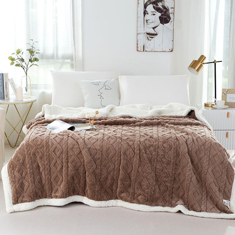 Tuff Lamb Fleece Nordic Sofa Blanket: Soft, Solid Color, Year-Round Use
